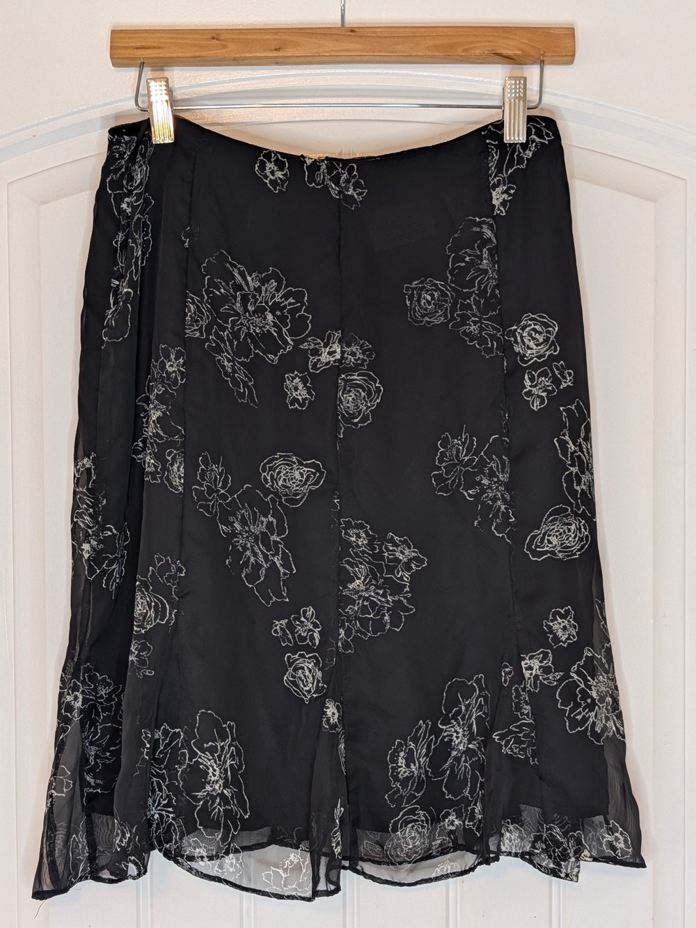 Vintage Kathie Lee Collection Black Floral Whimsigoth Dark Skirt
